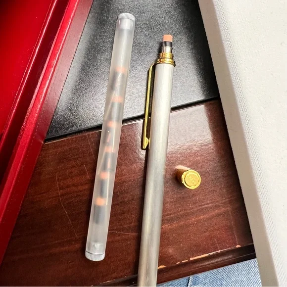 Vintage Must de Cartier Stainless Steel Pen, Pencil & Key Chain Set W Box - Picture 8 of 8